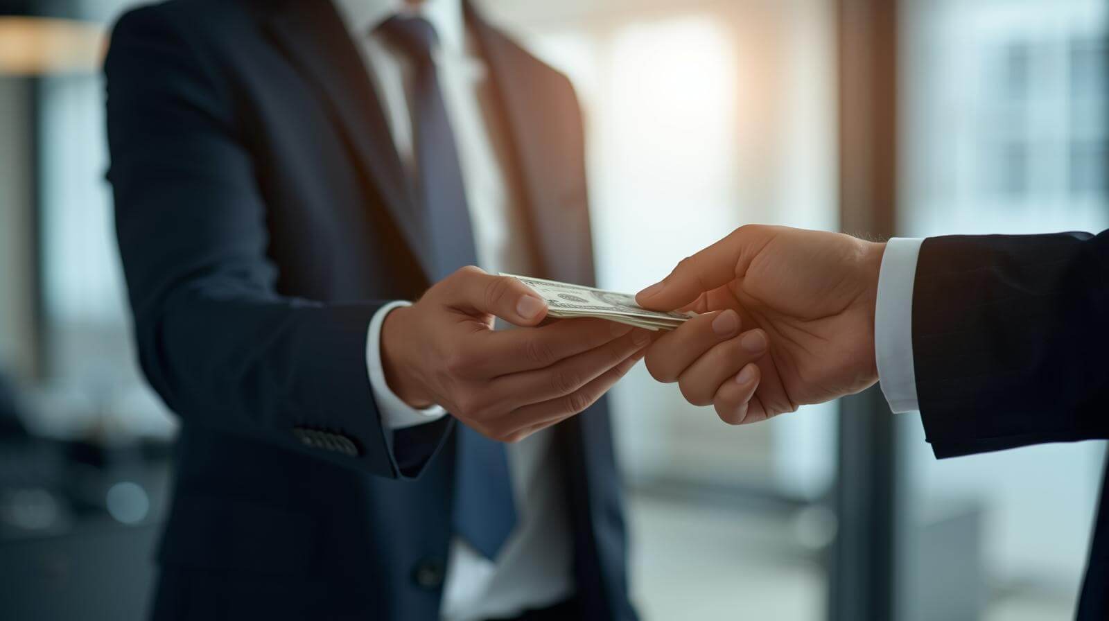 Equipo financiero atendiendo a cliente